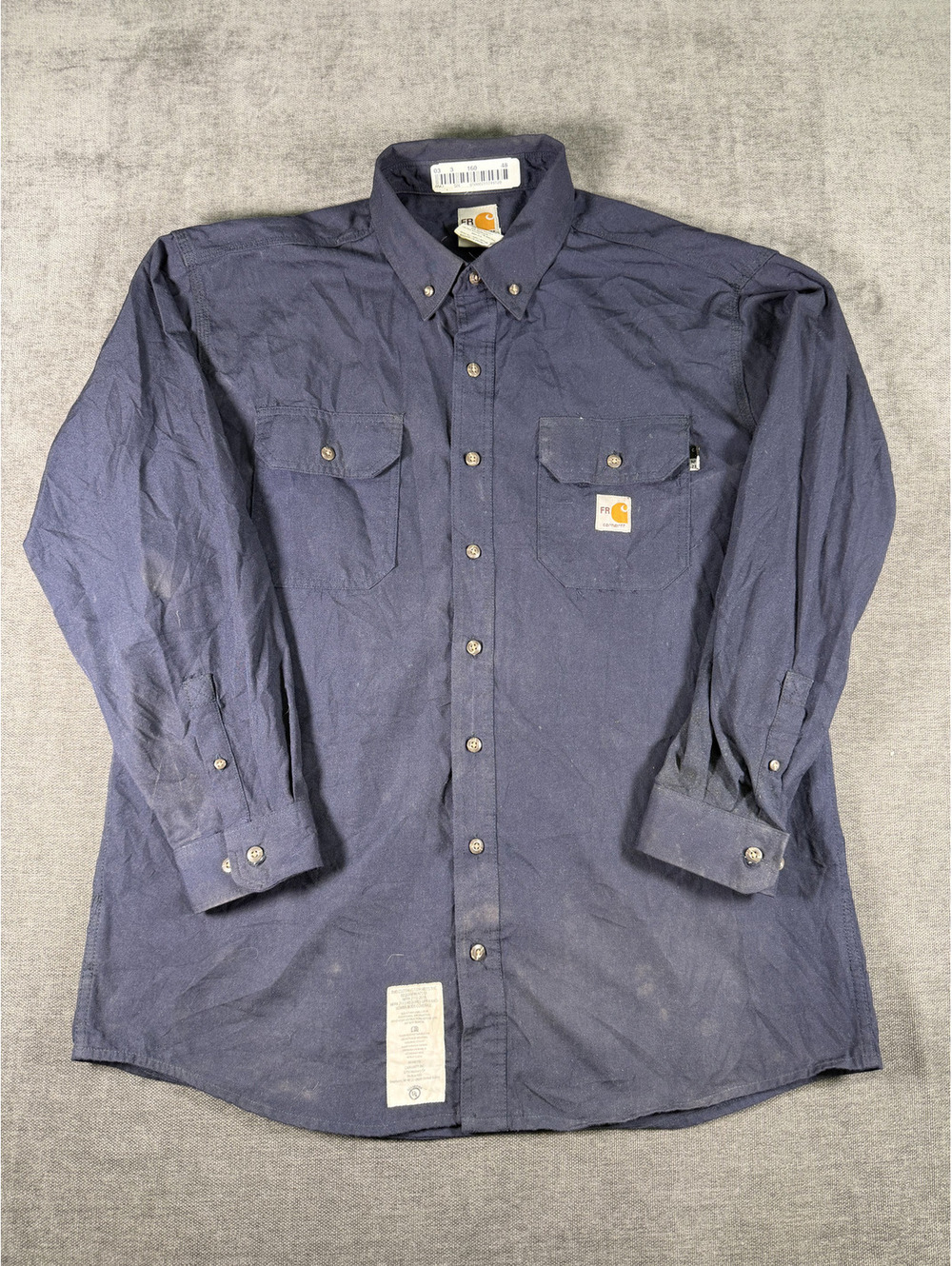 Carhartt FR Navy Blue Flame Resistant Work Shirt XL